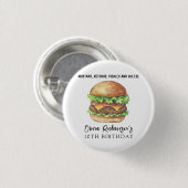 Watercolor Burger Party Geburtstag Button (Vorne & Hinten)