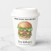 Watercolor Burger Party Geburtstag Pappbecher (Vorderseite)