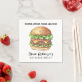 Watercolor Burger Party Geburtstag Serviette (Beispiel)