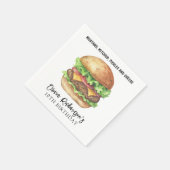 Watercolor Burger Party Geburtstag Serviette (Ecke)