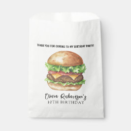 Watercolor Burger Party Geburtstag Vielen Dank Geschenktütchen