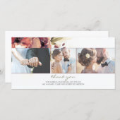 Watercolor Burgund Blume Foto Hochzeit Vielen Dank Dankeskarte (Vorne/Hinten)