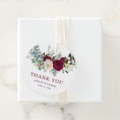 Watercolor Burgund Blumengrün Hochzeit Geschenkanhänger (Beispiel)