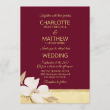 Watercolor Burgund Gold Hochzeit Einladung