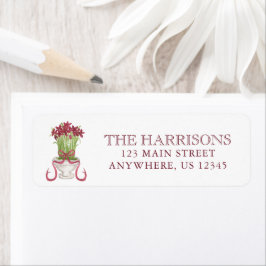 Watercolor Burgundy Amaryllis Weihnachtsadresse