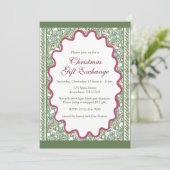 Watercolor Burgundy Amaryllis Weihnachtsgebäck Par Einladung (Stehend Vorderseite)