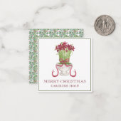 Watercolor Burgundy Amaryllis Weihnachtsgeschenk Mitteilungskarte (Vorderseite/Rückseite Beispiel)