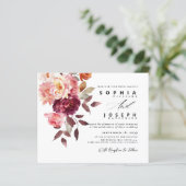 watercolor Burgundy Bouquet Floral Wedding (Stehend Vorderseite)