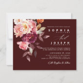 watercolor Burgundy Bouquet Floral Wedding (Vorderseite)