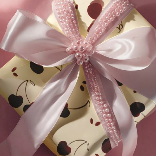 Watercolor Burgundy Cherries – Modern - Valentine Geschenkpapier