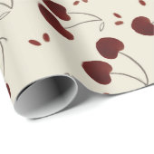 Watercolor Burgundy Cherries – Modern - Valentine Geschenkpapier (Rolleneckpunkt)