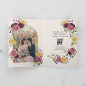  Watercolor Burgundy Country Roses Cream Einladung (Innenseite)