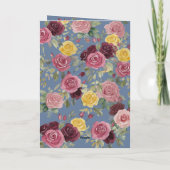  Watercolor Burgundy Country Roses Pattern Einladung (Rückseite)