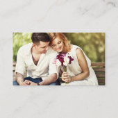 Watercolor Burgundy Floral Foto Wedding QR UAWG Begleitkarte (Rückseite)