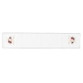Watercolor Burgundy Floral Gold Wedding Mittelgroßer Tischläufer (Horizontal)