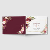 Watercolor Burgundy Marsala Blush Bloral Wedding Gästebuch (Voll)