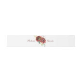 Watercolor Burgundy Rose Bouquet Wedding Einladungsbanderole (Flach)