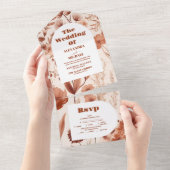 Watercolor Burgundy Wildflowers Wedding All In One Einladung (Abreißen)