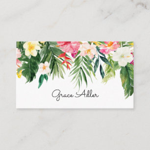Watercolor Business Card für tropische Blume Visitenkarte