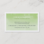 WATERCOLOR BUSINESS CARD :: Moderne, trendige grün Visitenkarte (Rückseite)