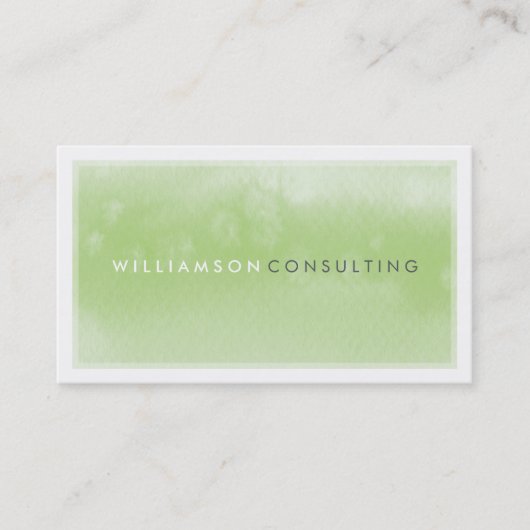 WATERCOLOR BUSINESS CARD :: Moderne, trendige grün Visitenkarte (Vorderseite)