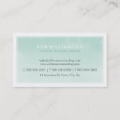 WATERCOLOR BUSINESS CARD :: Moderne Trendminze Visitenkarte (Rückseite)