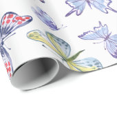 Watercolor Butterfisch Wrapping Paper Geschenkpapier (Rolleneckpunkt)