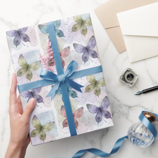 Watercolor Butterfisch Wrapping Paper Geschenkpapier (Schenken)