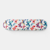 Watercolor Butterflies Colorful Nature Pattern Skateboard (Horizontal)