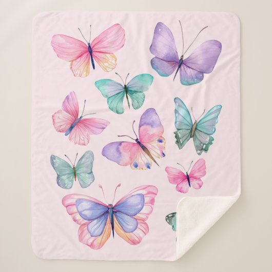 Watercolor Butterflies Sherpadecke (Vorderseite)
