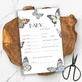 Watercolor Butterfly Baby Shower Predictions Game