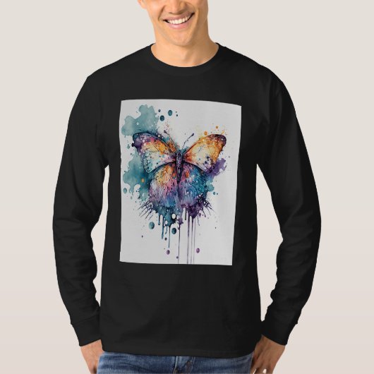 Watercolor Butterfly Beautiful Colorful 1 T-Shirt (Vorderseite)