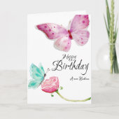 Watercolor Butterfly Birthday Card Karte (Vorderseite)