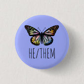 Watercolor Butterfly Button (Vorderseite)
