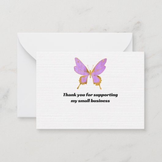 Watercolor Butterfly Danke Mitteilungskarte (Vorderseite)