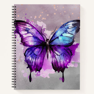 Watercolor Butterfly Delight Spiral Notebook Notizblock