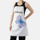 Watercolor Butterfly Flight Script Name Art Schürze (InSitu)