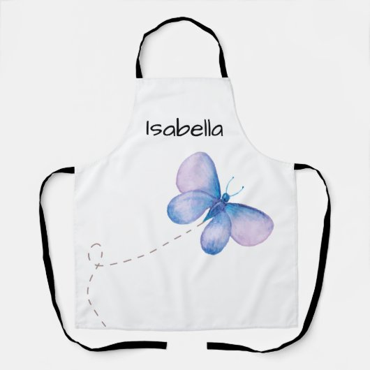 Watercolor Butterfly Flight Script Name Art Schürze (Vorderseite)