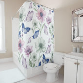 Watercolor Butterfly & Floral Shower Curtain Duschvorhang (Beispiel)