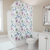 Watercolor Butterfly & Floral Shower Curtain Duschvorhang (Beispiel)
