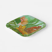 Watercolor Butterfly flower garden Pappteller (Gewinkelt)
