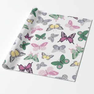 Watercolor Butterfly Garden Pattern Geschenkpapier