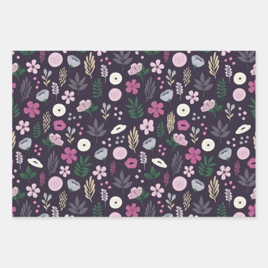 Watercolor Butterfly Garden Pattern Geschenkpapier Set (Vorderseite 3)