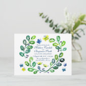 Watercolor Butterfly Garden Wedding Invitations Einladung (Stehend Vorderseite)