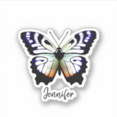 Watercolor butterfly monogram name cut sticker (Vorderseite)