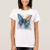 Watercolor Butterfly Nature Art Personalized T-Shirt (Vorderseite)