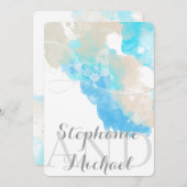 Watercolor Butterfly Ocean Shore Einladung zur Hoc (Vorne/Hinten)