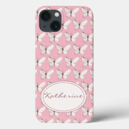 Watercolor Butterfly Pattern | Pink iPhone Case