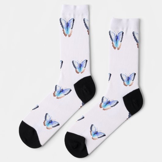 Watercolor Butterfly Pattern Socken (Linkes Detail)