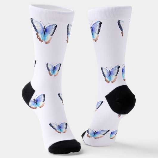Watercolor Butterfly Pattern Socken (Gewinkelt)